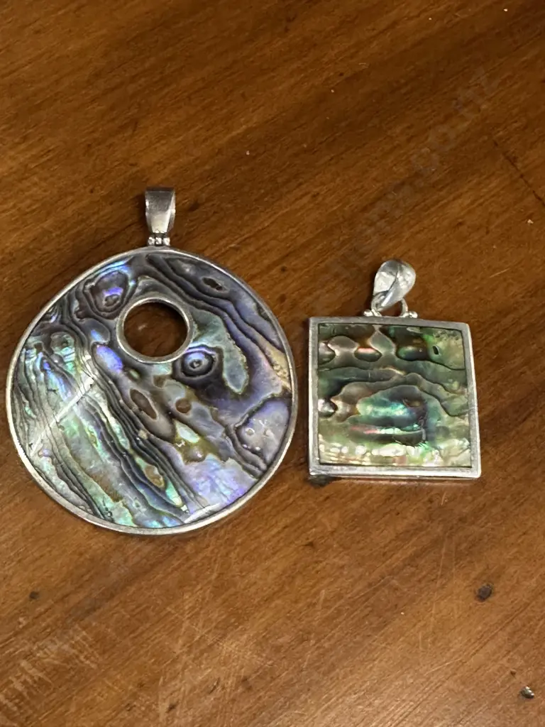 Paua Detailed Stamped 925 Pendants Image 1++
