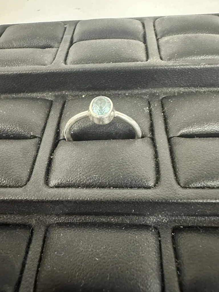 Stamped 925 Silver Ring With Topaz Gemstone Image 1++