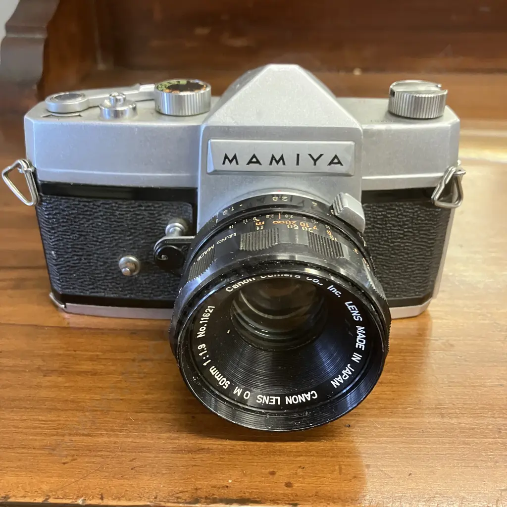Mamiya Prismat NP 35mm Film SLR Camera With Canon OM 50mm 1:1.9 Lens Image 1++