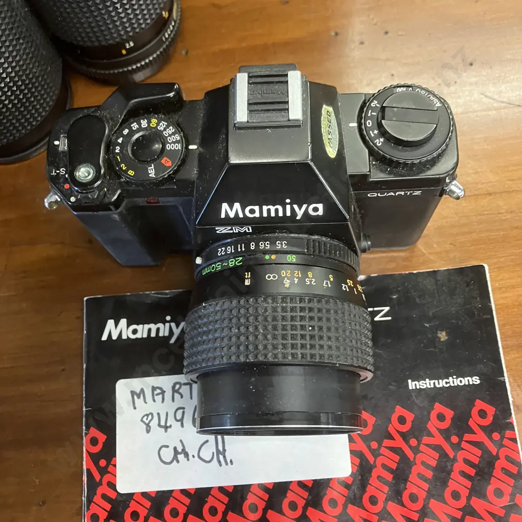 Mamiya ZM Quartz 35mm SLR Film SLR Camera With Four Mamiya-Sekor E Lenses & Manual Image 1++
