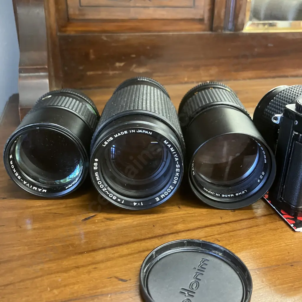 Mamiya ZM Quartz 35mm SLR Film SLR Camera With Four Mamiya-Sekor E Lenses & Manual Image 1++