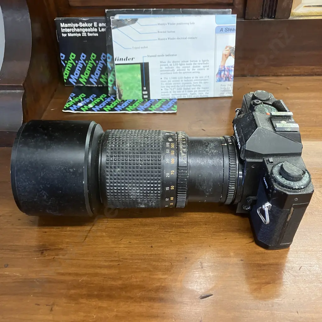 Mamiya ZE-2 35mm SLR FILM Camera With a Rare Mamiya Sekor E 300mm F4 Lens Japan #10293, Instructions Image 1++