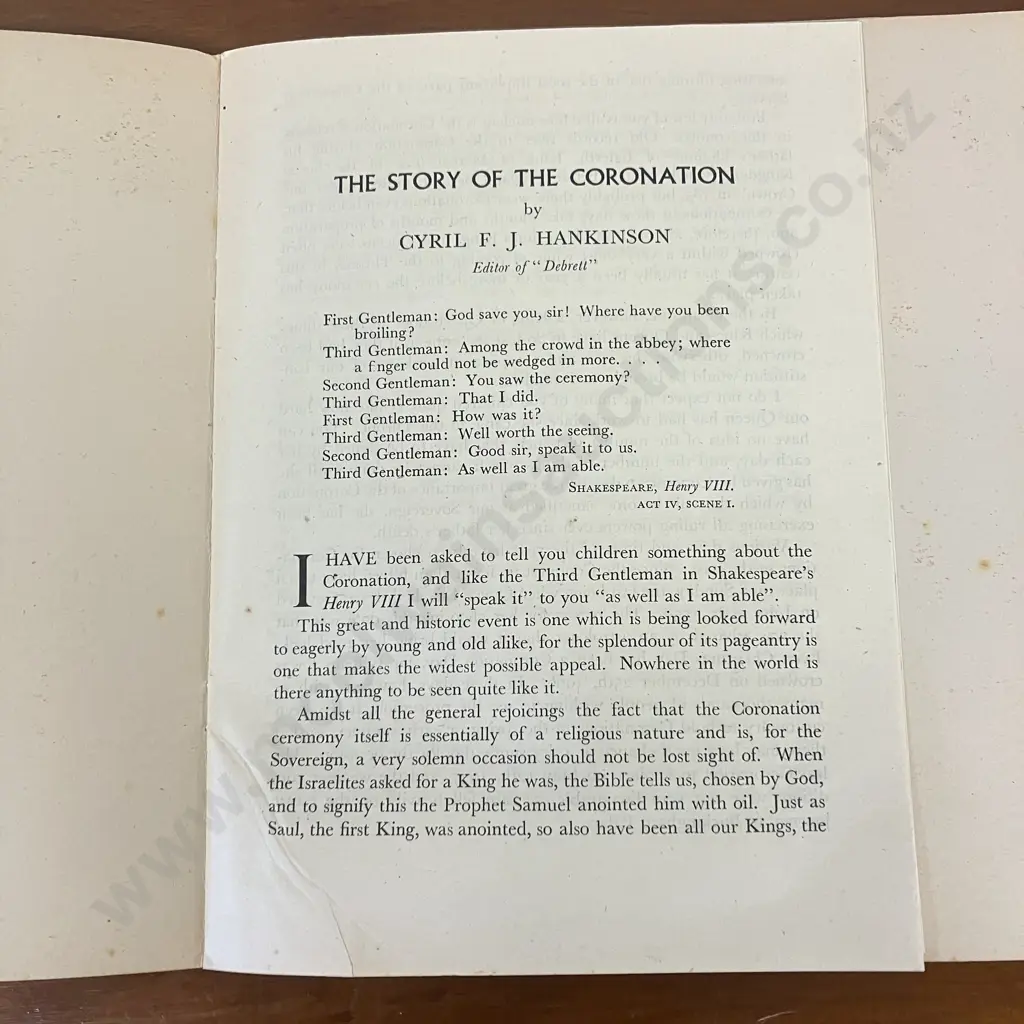 The Coronation Cut Out Story Book Softcover - 1953 by HANKINSON, Cyril F J (sold -08) Image 1++