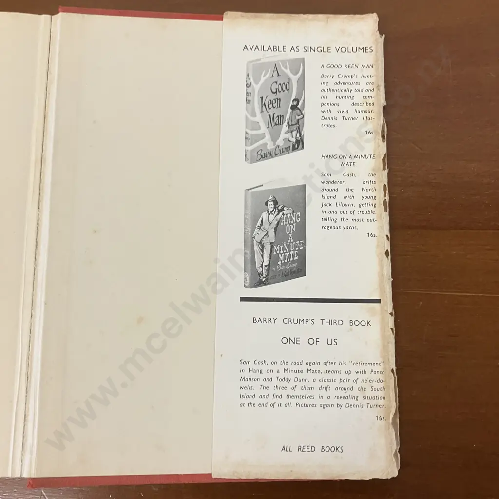 Rare Barry Crump's Two in One (A Good Keen Man plus Hang On A Minute Mate) 1962 Hardcover & Dust Jacket, Reed Wellington Image 1++