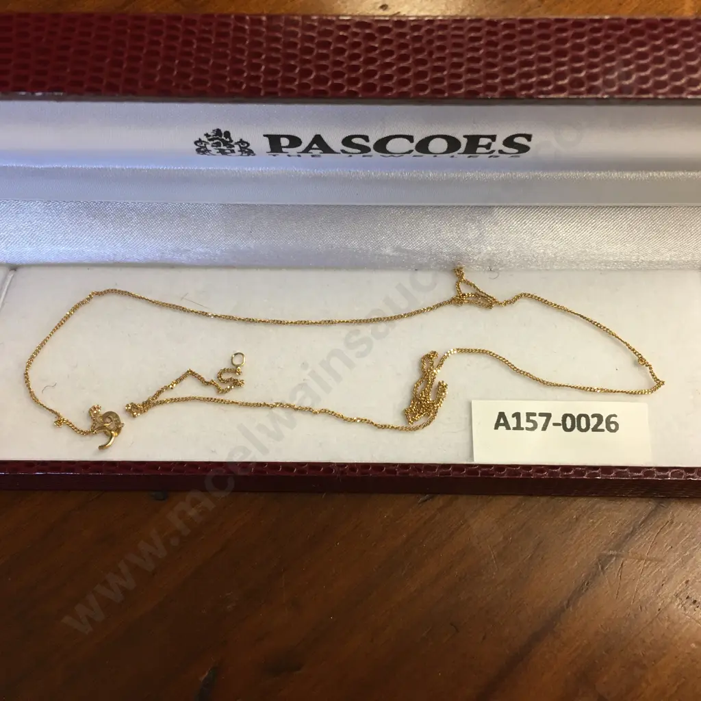 Thin Gold Chain Stamped Italy 375 (Damaged) Image 1++