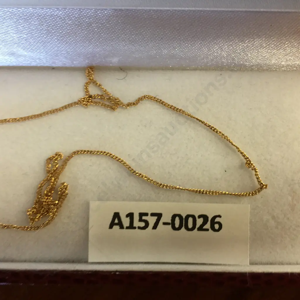 Thin Gold Chain Stamped Italy 375 (Damaged) Image 1++