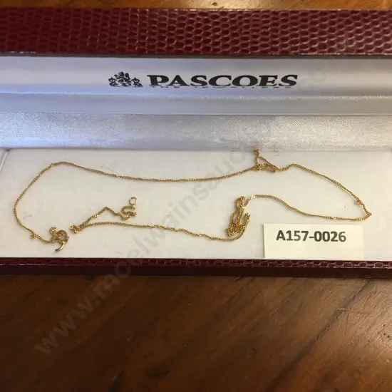 Thin Gold Chain Stamped Italy 375 (Damaged)