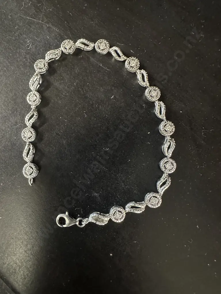Silver & Diamond Bracelet  Image 1++