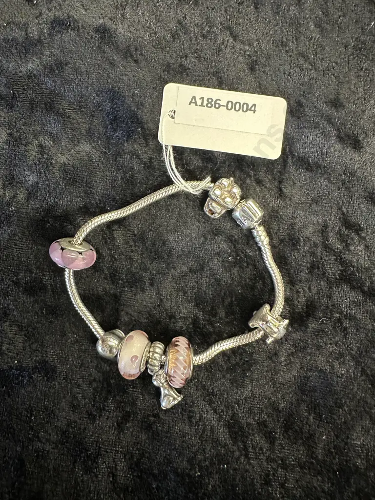 Pandora Moments Barrel Clasp Snake Chain Bracelet With Seven Charms Image 1++