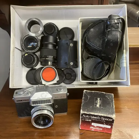 Rank Mamiya Auto-Lux 35 Camera, Auto Macro Spacer For M645, Mamiya Lenses, Covers Etc