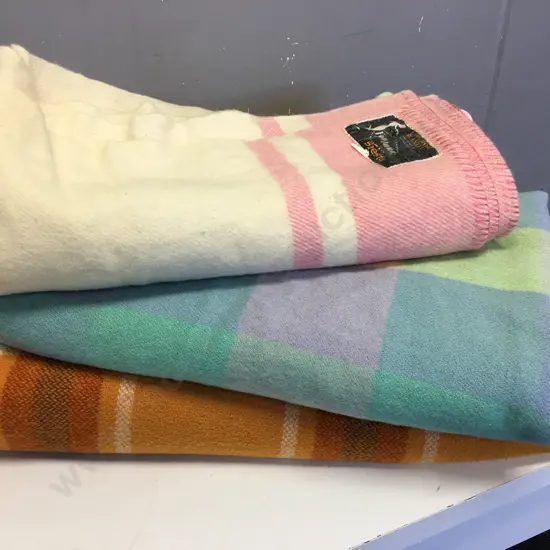 Vintage Woollen Blankets x3