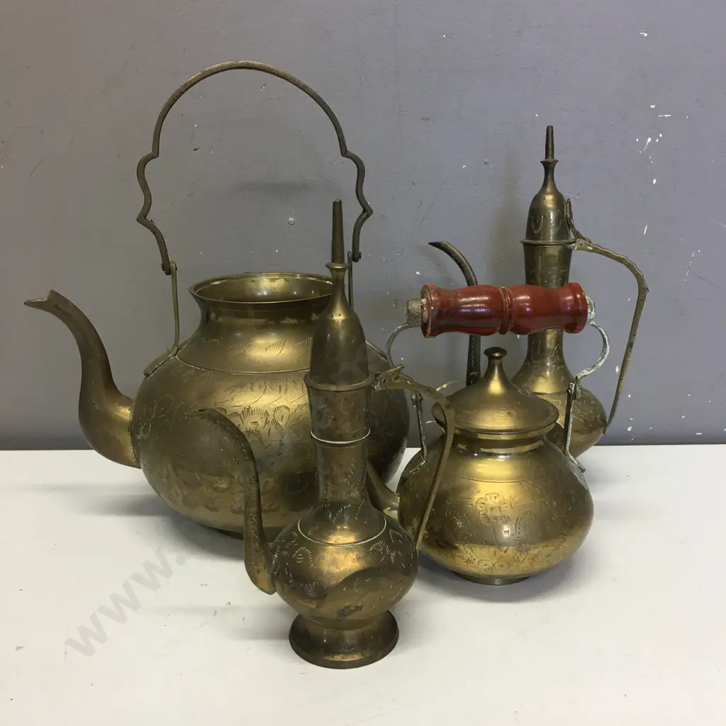 Vintage Brass Items Including Teapots Etc (As Found) Image 1++