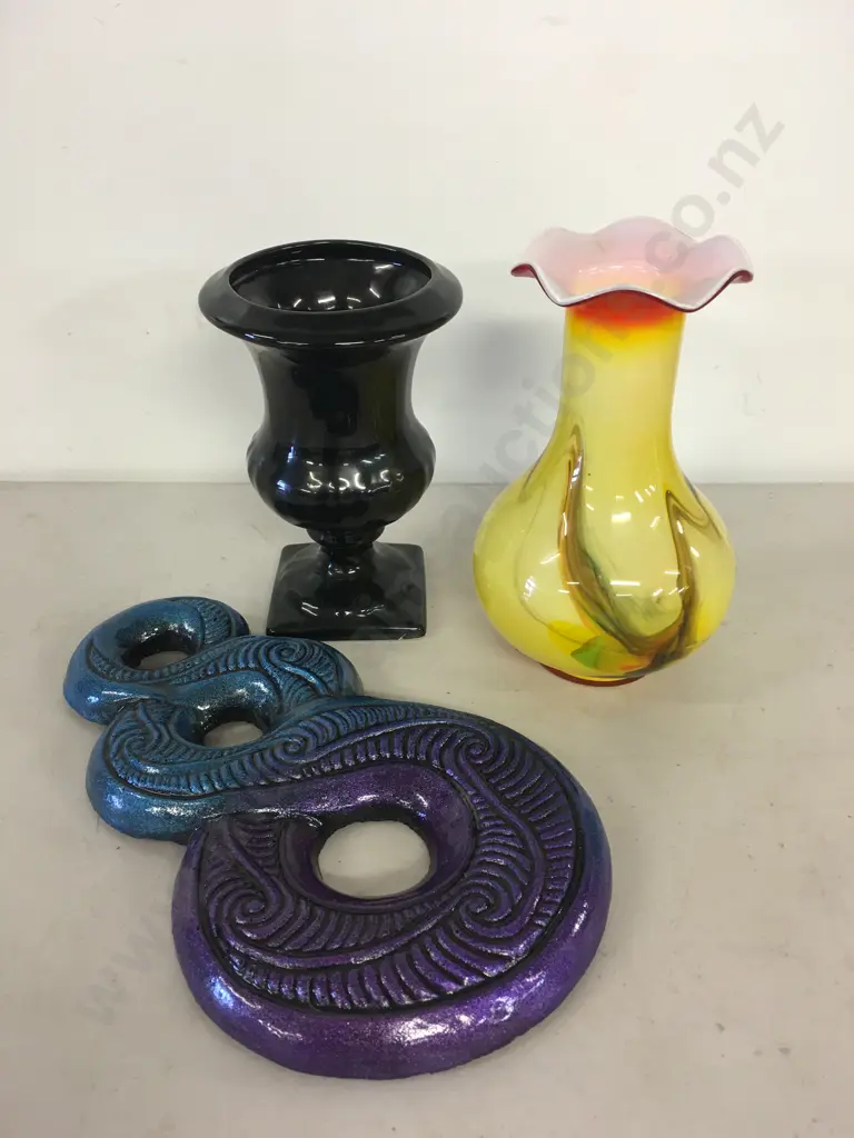 Blue & Purple Twist Wall Art & Vases (as found) Image 1++