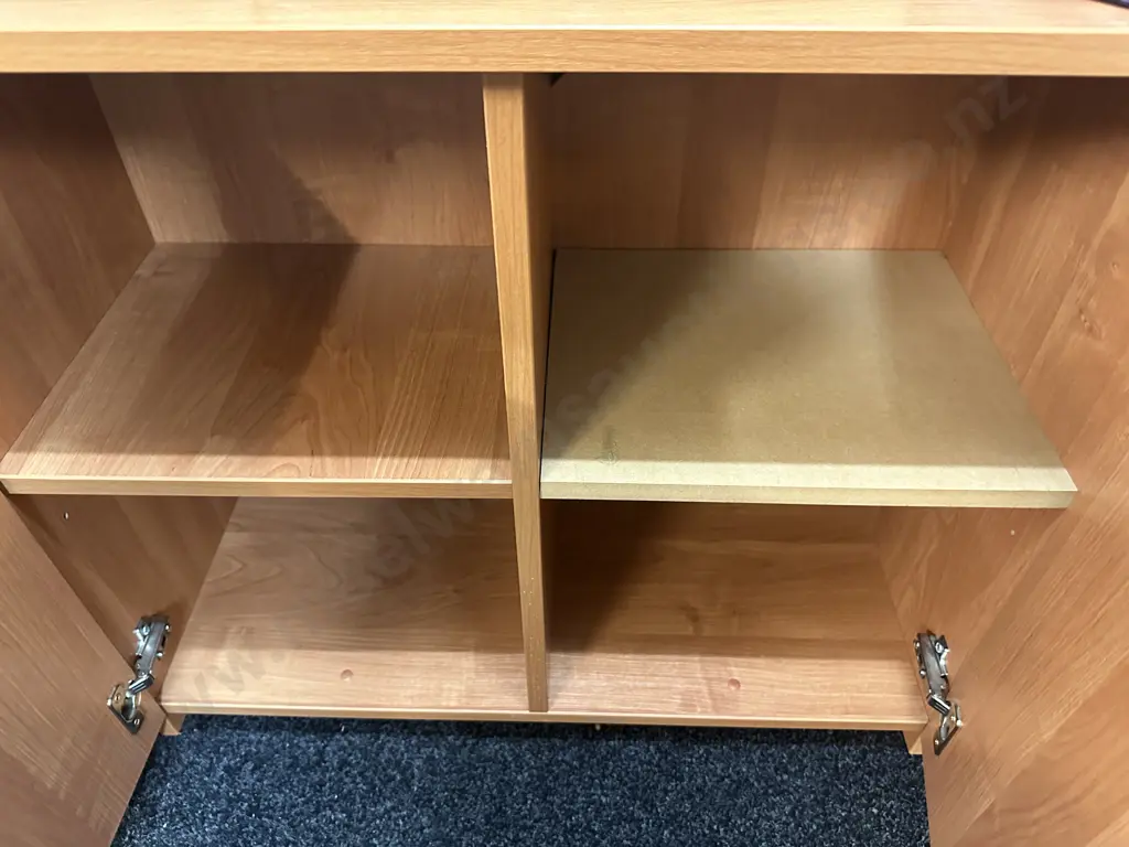 Tawa Effect Double Door Credenza (Top Loose). H70 W80 D36cm Image 1++