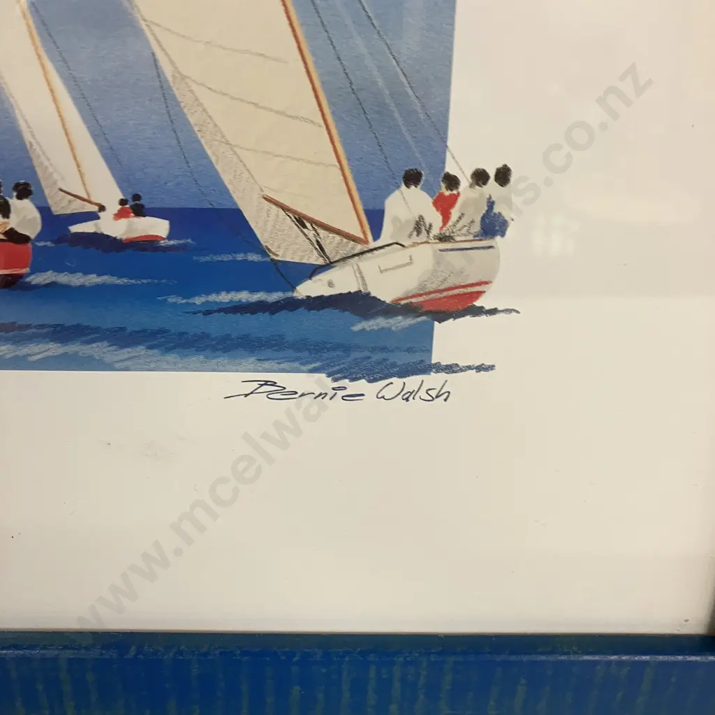 "Couta Boats" by Bernie Walsh Framed Art Print. 35 x 43cm Image 1++