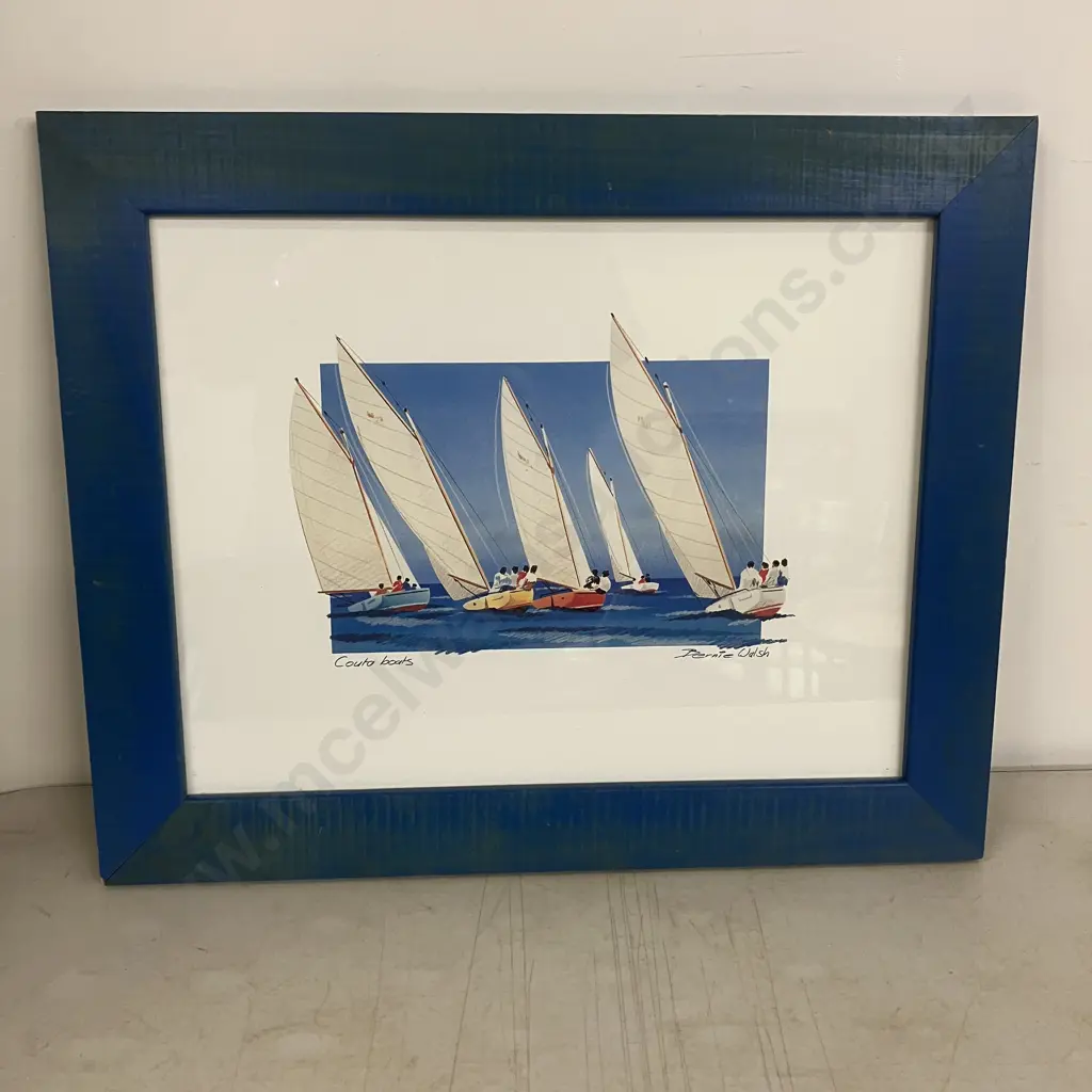 "Couta Boats" by Bernie Walsh Framed Art Print. 35 x 43cm Image 1++