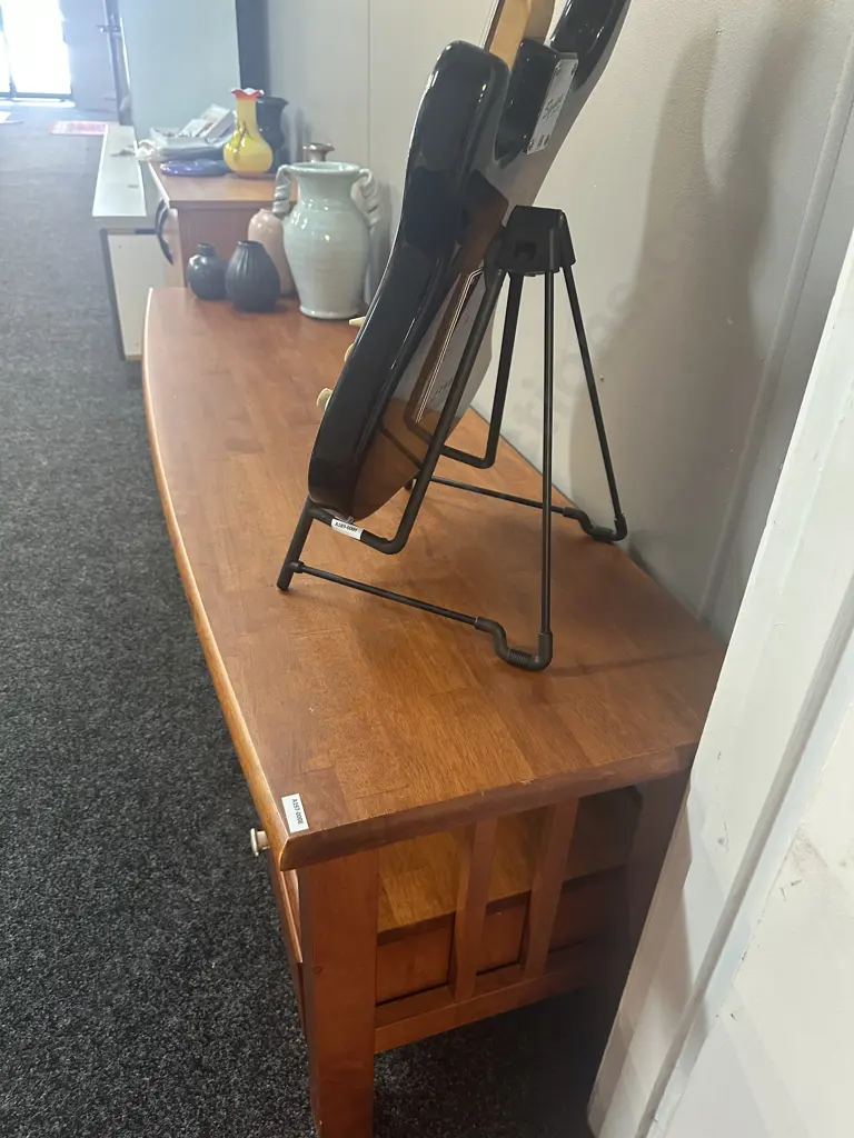 Wooden TV Cabinet, Curved Front,  Drawers. H55 W150 D46cm Image 1++