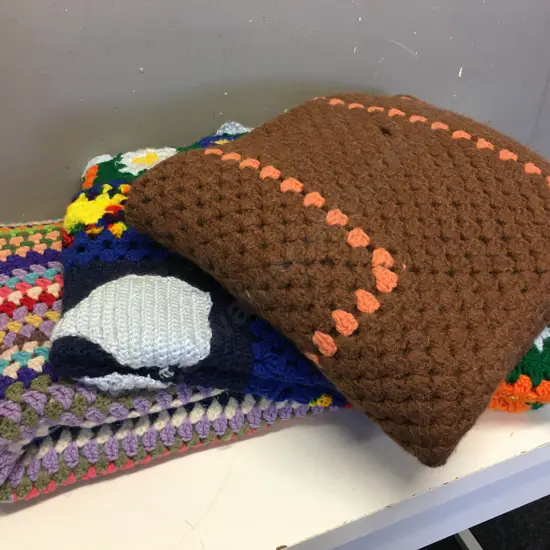 Vintage Crochet Blankets x3 (as found)