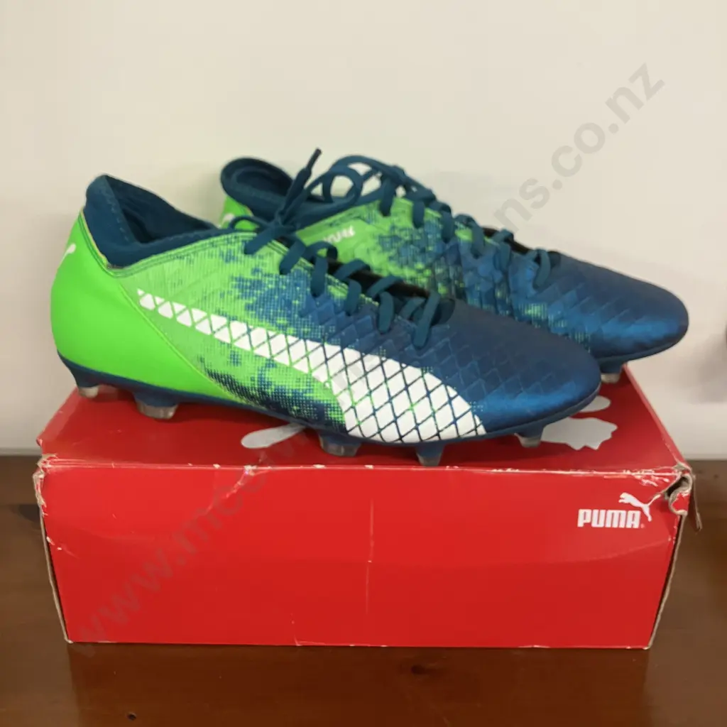 PUMA Football Boots - Foot M PM Future 18.4 FG Blue/Green, US11 Image 1++