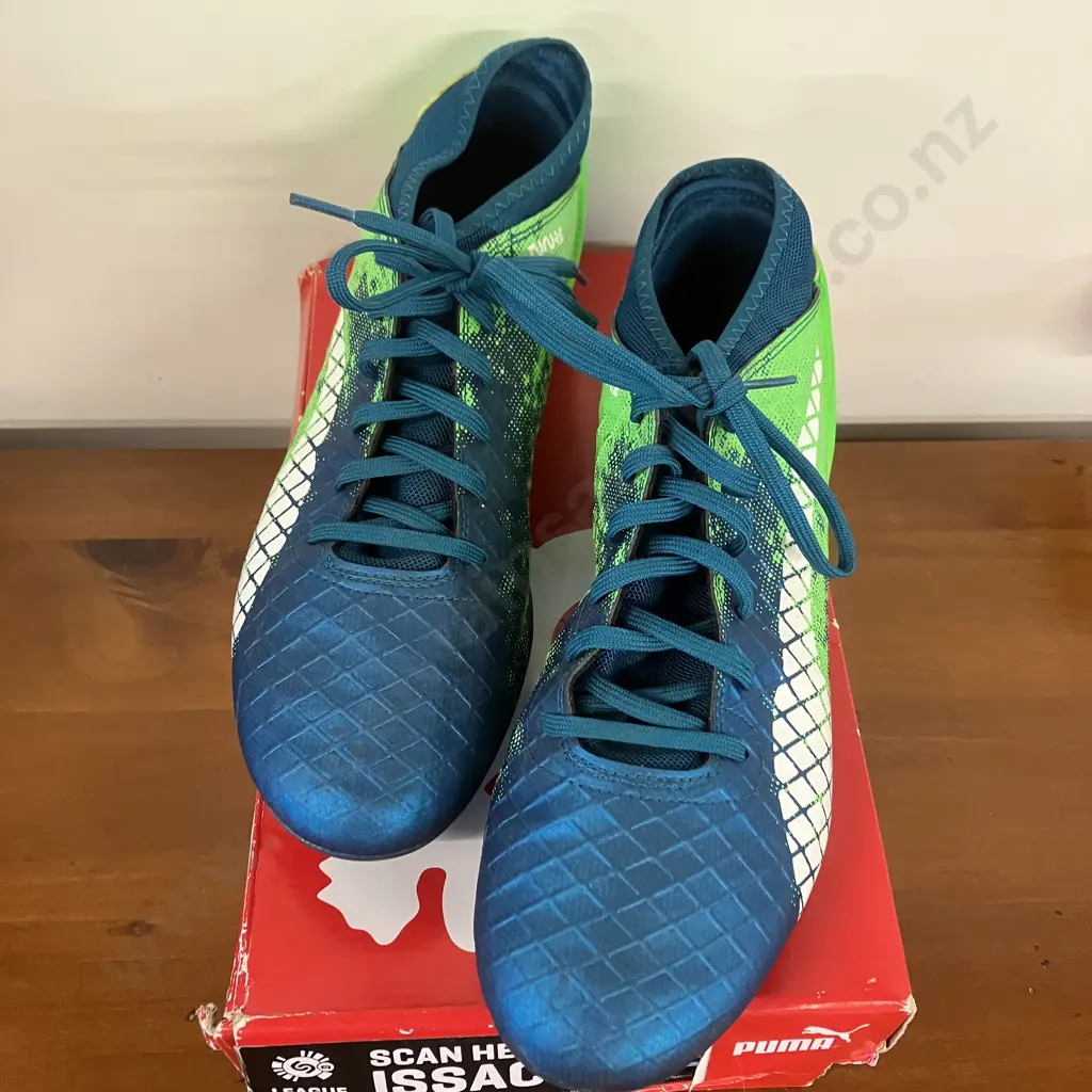 PUMA Football Boots - Foot M PM Future 18.4 FG Blue/Green, US11 Image 1++
