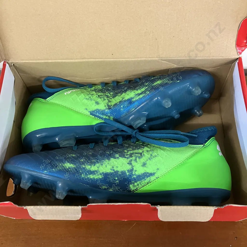 PUMA Football Boots - Foot M PM Future 18.4 FG Blue/Green, US11 Image 1++