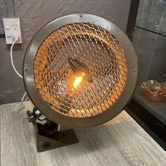 Vintage KOBYAIRE Heater Converted To A Lamp, With Wall Mount