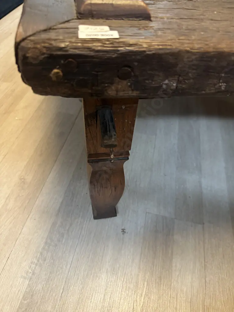 Rustic Adzed Coffee Table. H44 W151 D75cm Image 1++