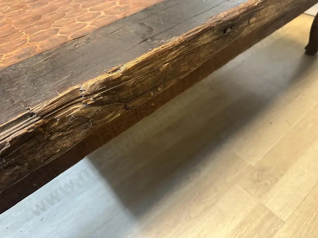 Rustic Adzed Coffee Table. H44 W151 D75cm Image 1++