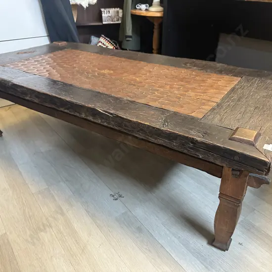 Rustic Adzed Coffee Table. H44 W151 D75cm