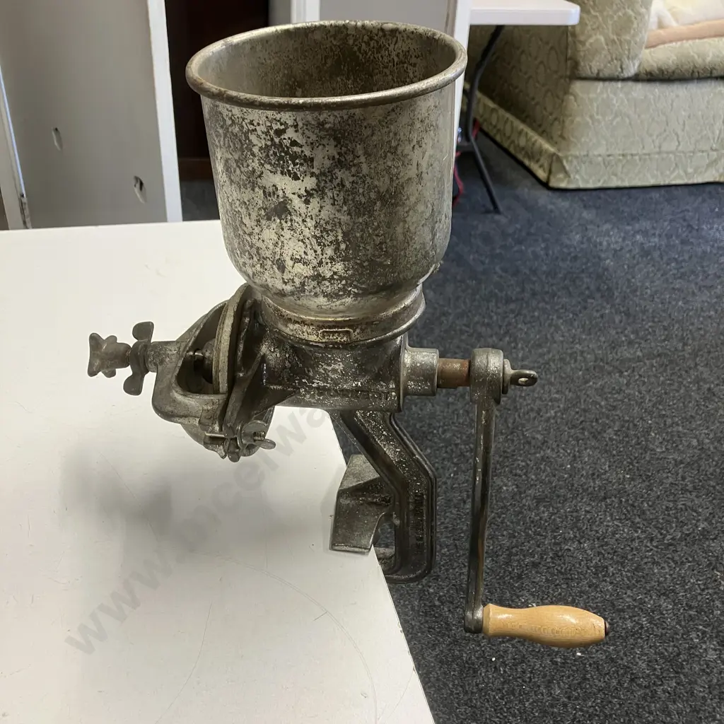 Vintage Porkert 150 Corn Grinder / Universal Mill Heavy Duty Manual Hand Grinder with Table Top Vice Clamp Image 1++