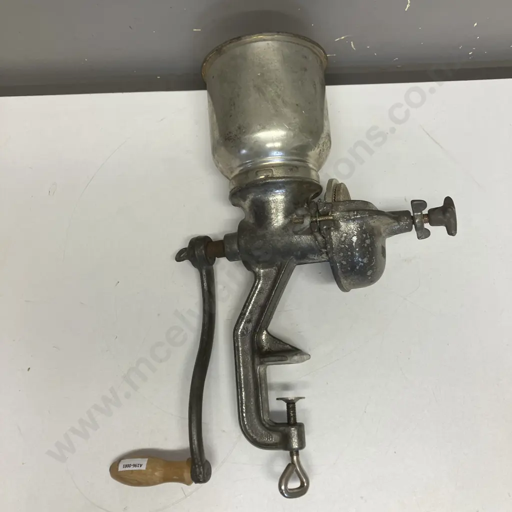 Vintage Porkert 150 Corn Grinder / Universal Mill Heavy Duty Manual Hand Grinder with Table Top Vice Clamp Image 1++
