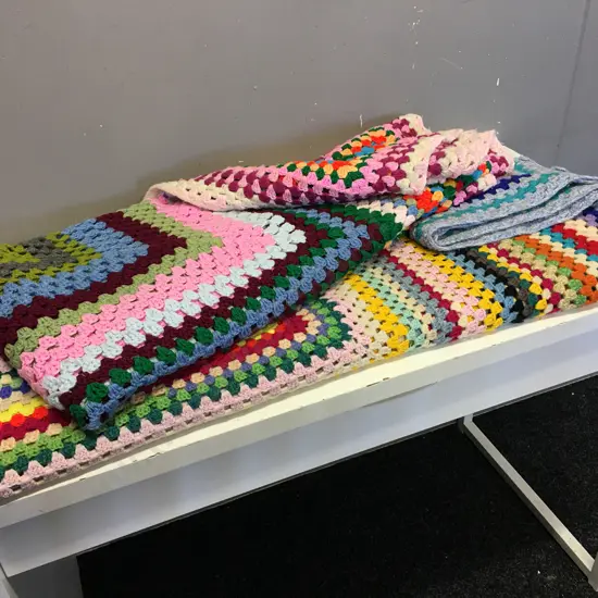 Large Vintage Crochet Blankets x2 