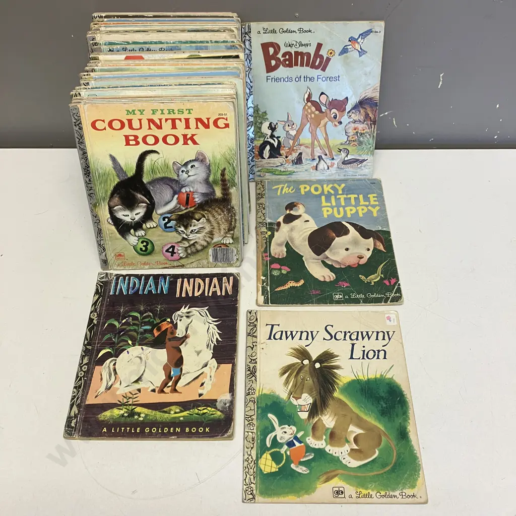 Lot of 39 x Little Golden Books - 'Indian Indian' 'Poky Little Puppy' 'Tawny Scrawny Lion' Etc Image 1++