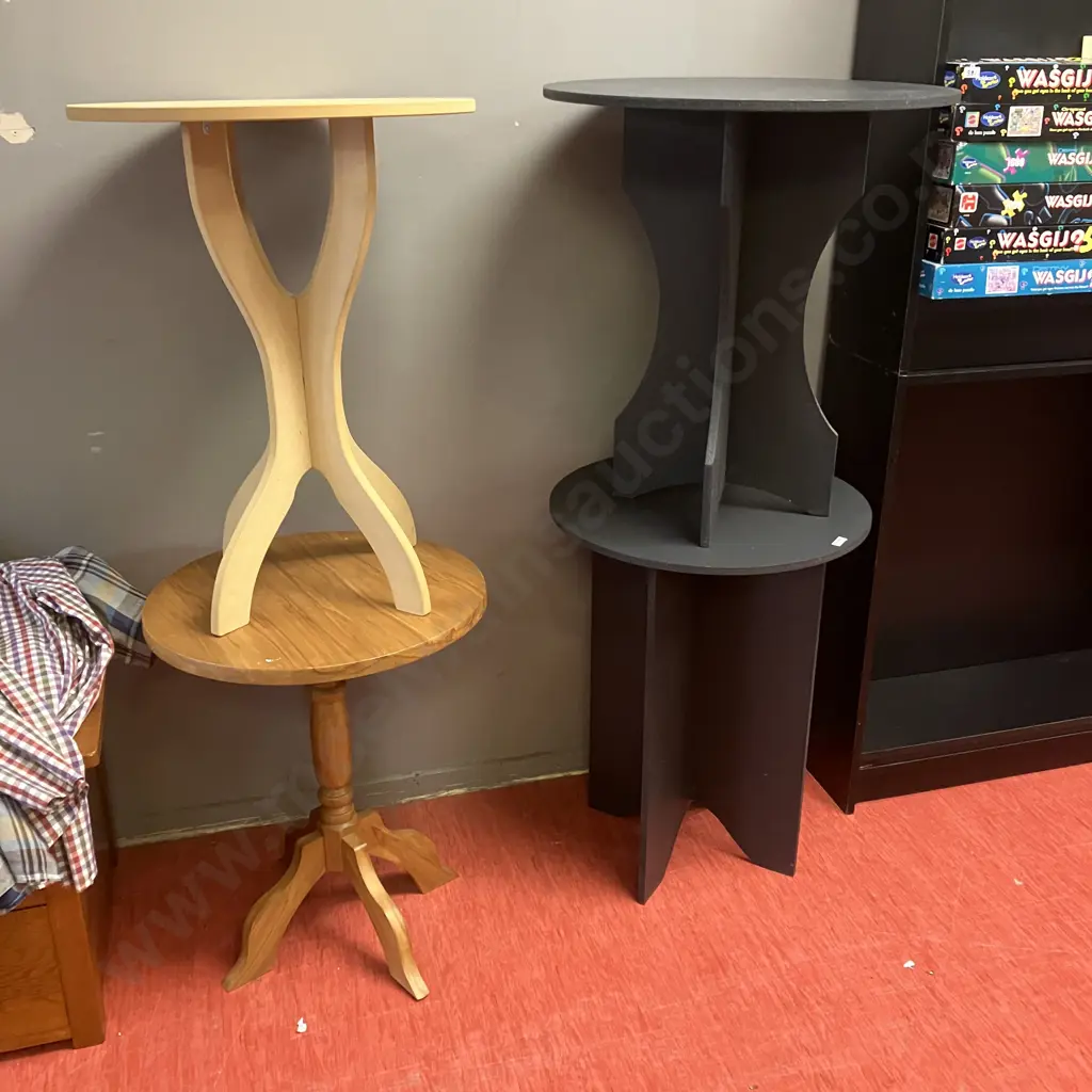 Two x Black Petticoat Tables. 62 x 56 & 65 x 50cm With Two Other Round Top Tables Image 1++