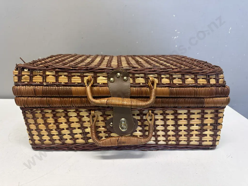 Vintage Cane Picnic Hamper  Image 1++