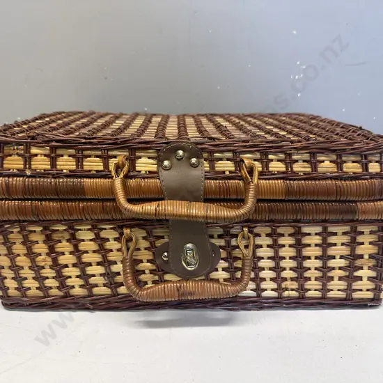 Vintage Cane Picnic Hamper 