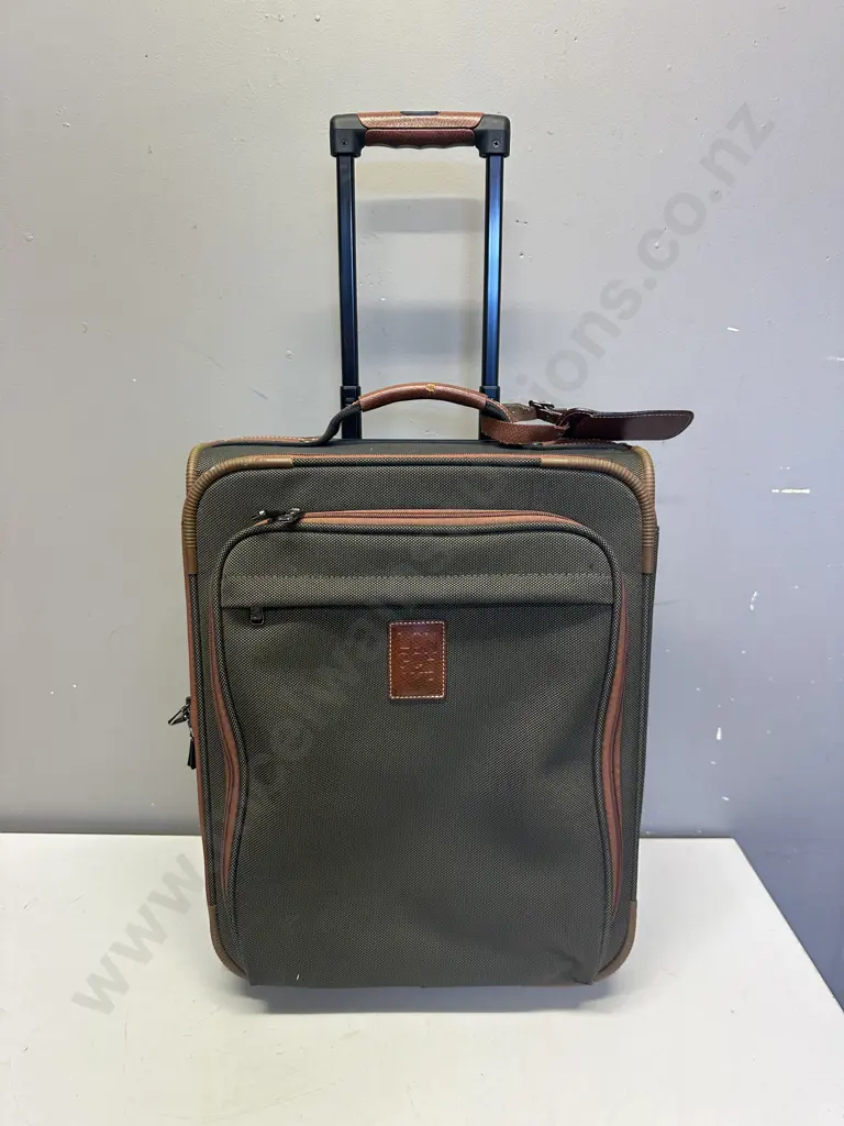 Long Champ Brown With Leather Trim Travel Case H46cm. Image 1++