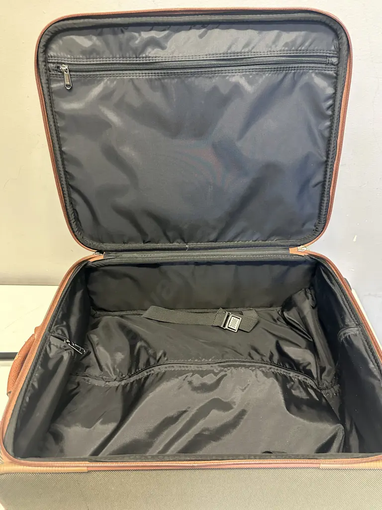 Long Champ Brown With Leather Trim Travel Case H46cm. Image 1++