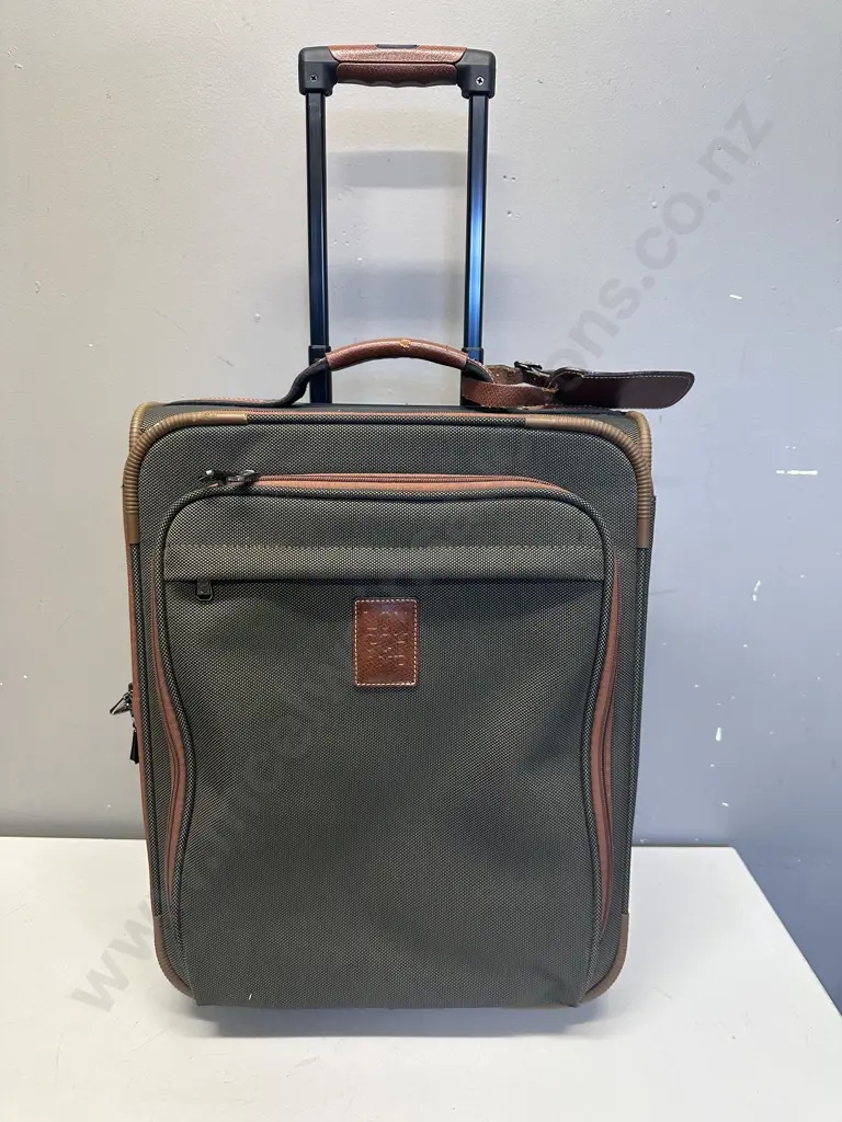 Long Champ Brown With Leather Trim Travel Case H46cm. Image 1++