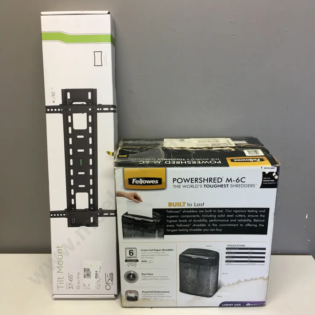 Tilt Mount TV Bracket Fits TV 37-65" With Fellowes Shredder Image 1++