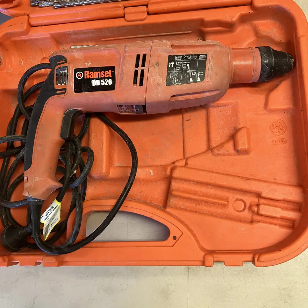 Ramset DynaDrill Rotary Hammer - DD526 With Assorted Drill Bits In Case Image 1++