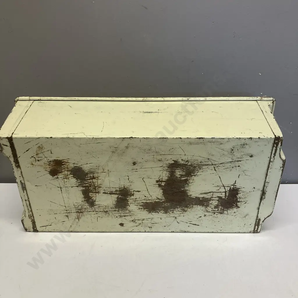 Genuine Fisholow ( Fisher & Ludlow ) Industrial Steel Storage Tin (England). H16 W61 D30.5cm Image 1++