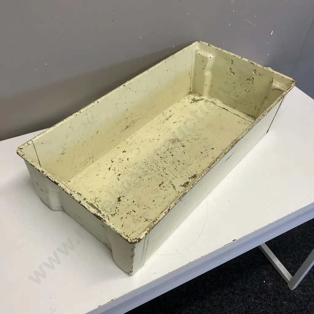 Genuine Fisholow ( Fisher & Ludlow ) Industrial Steel Storage Tin (England). H16 W61 D30.5cm Image 1++