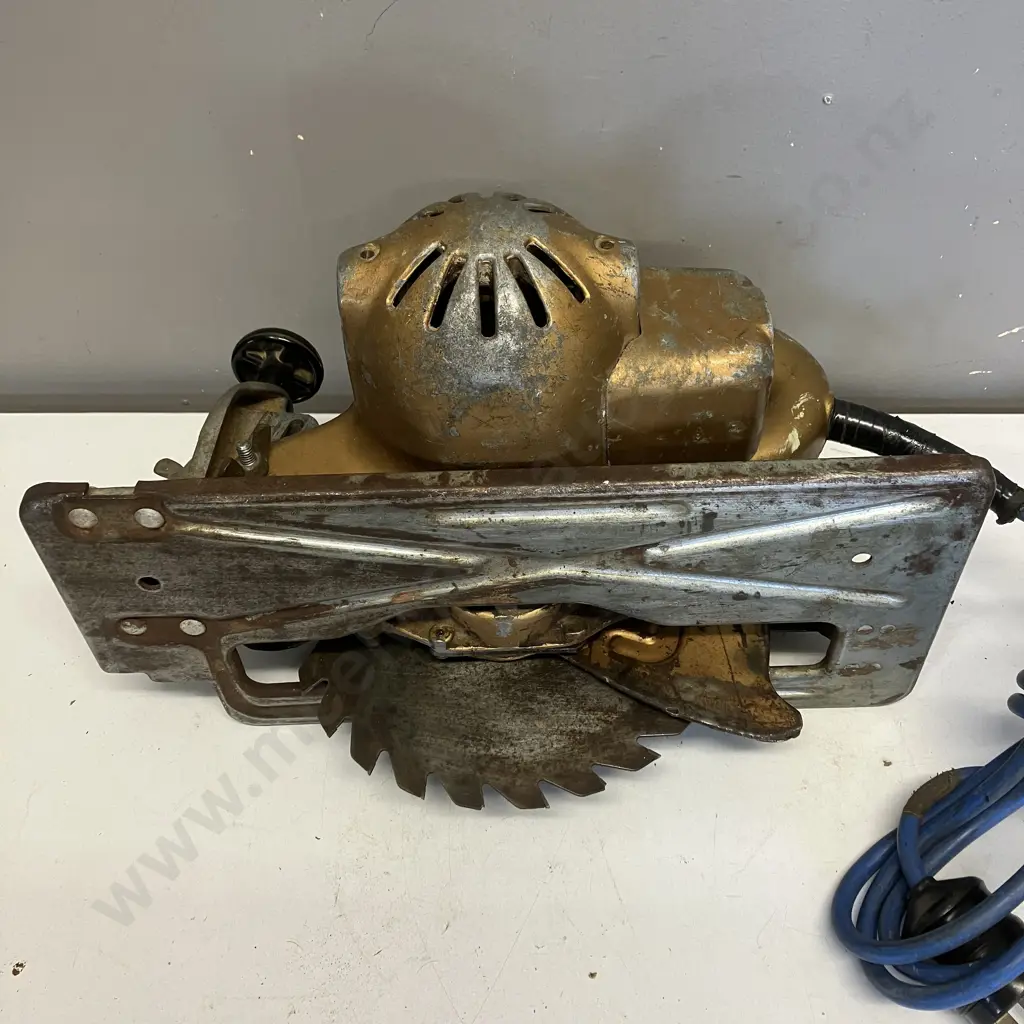 Box Lot - Vintage Sutty England Foot Pump, Black & Decker 230mm Heavy Duty Electric Saw, Electric Planer Image 1++