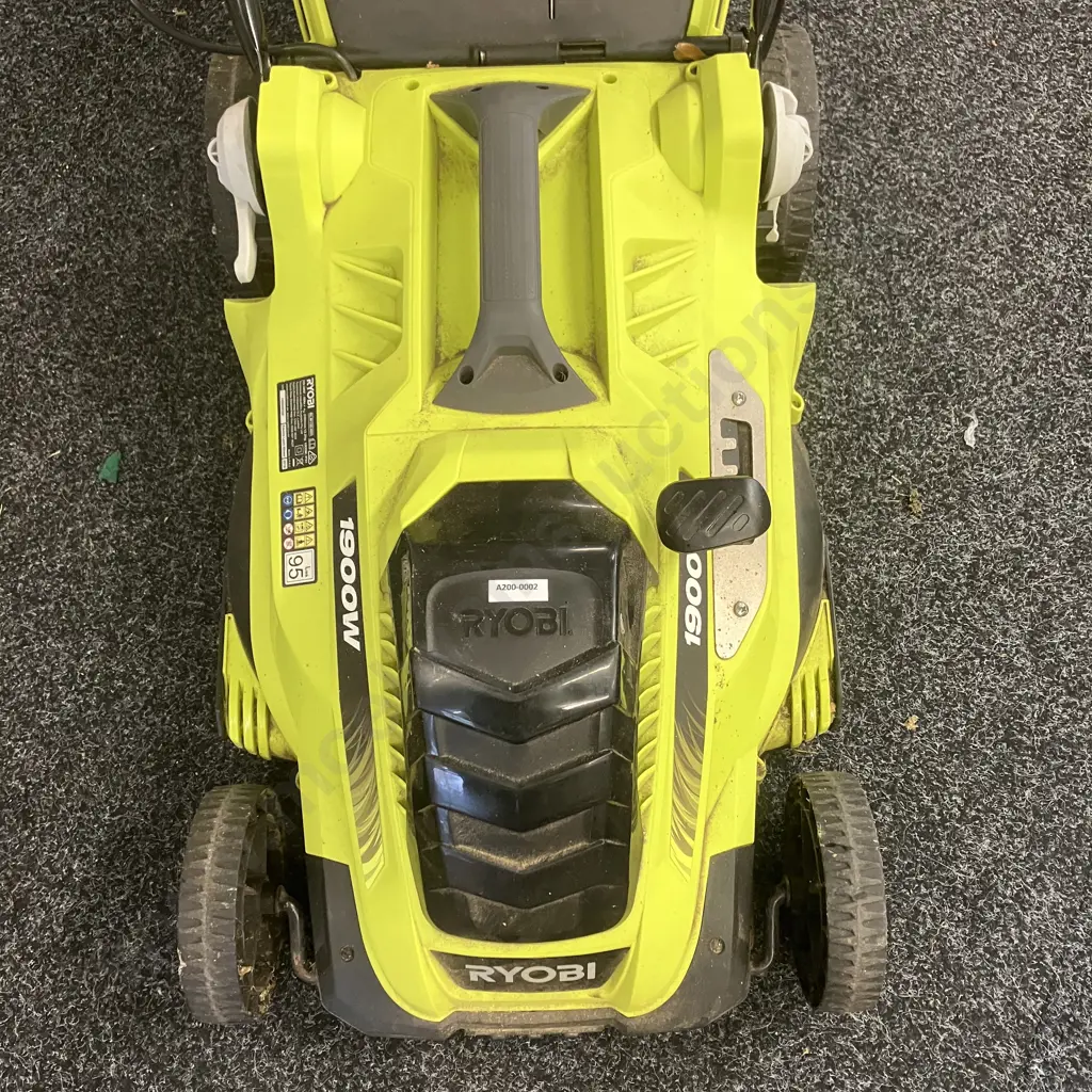 Ryobi 1900W Corded Electric Lawnmower With Catcher - Model RLM19E40H With Instructions & Mulch Plug Image 1++
