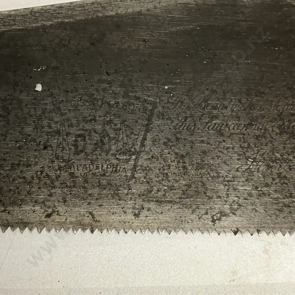 Pair of Disston D-8 Handsaws USA Medallions & Unnamed Handsaw Image 1++