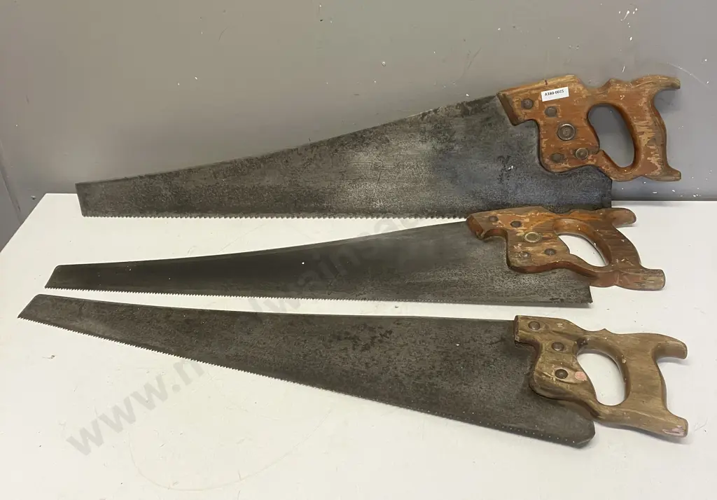 Pair of Disston D-8 Handsaws USA Medallions & Unnamed Handsaw Image 1++
