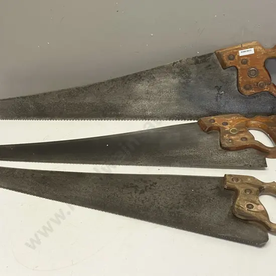 Pair of Disston D-8 Handsaws USA Medallions & Unnamed Handsaw