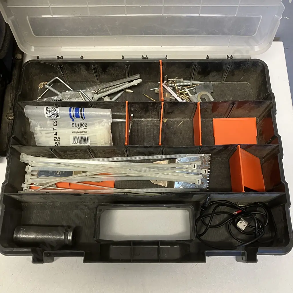 Craftright Tool Case & Tools, Earmuffs Etc With Tactix 380mm Organiser Image 1++