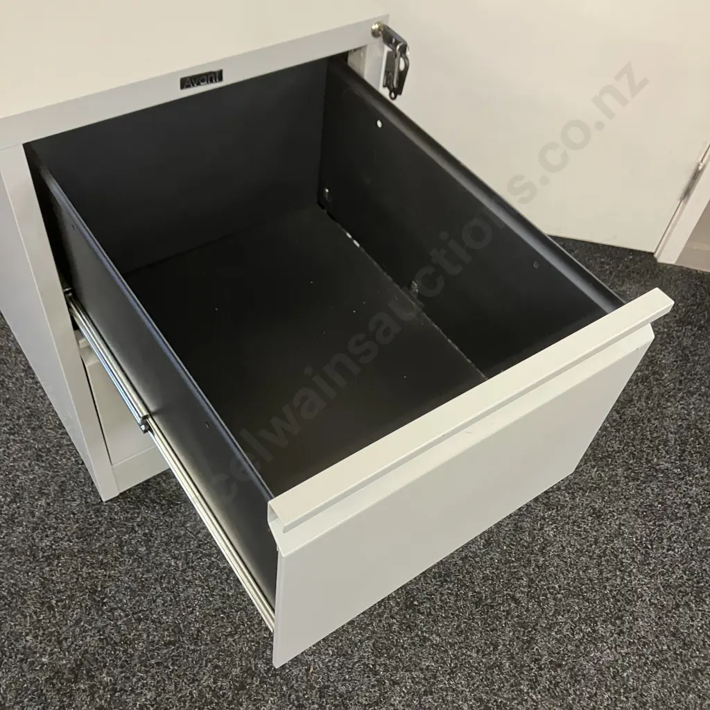 Avant Light Grey 2 Drawer Metal Filing Cabinet With Keys. H72 W47 D62cm Image 1++